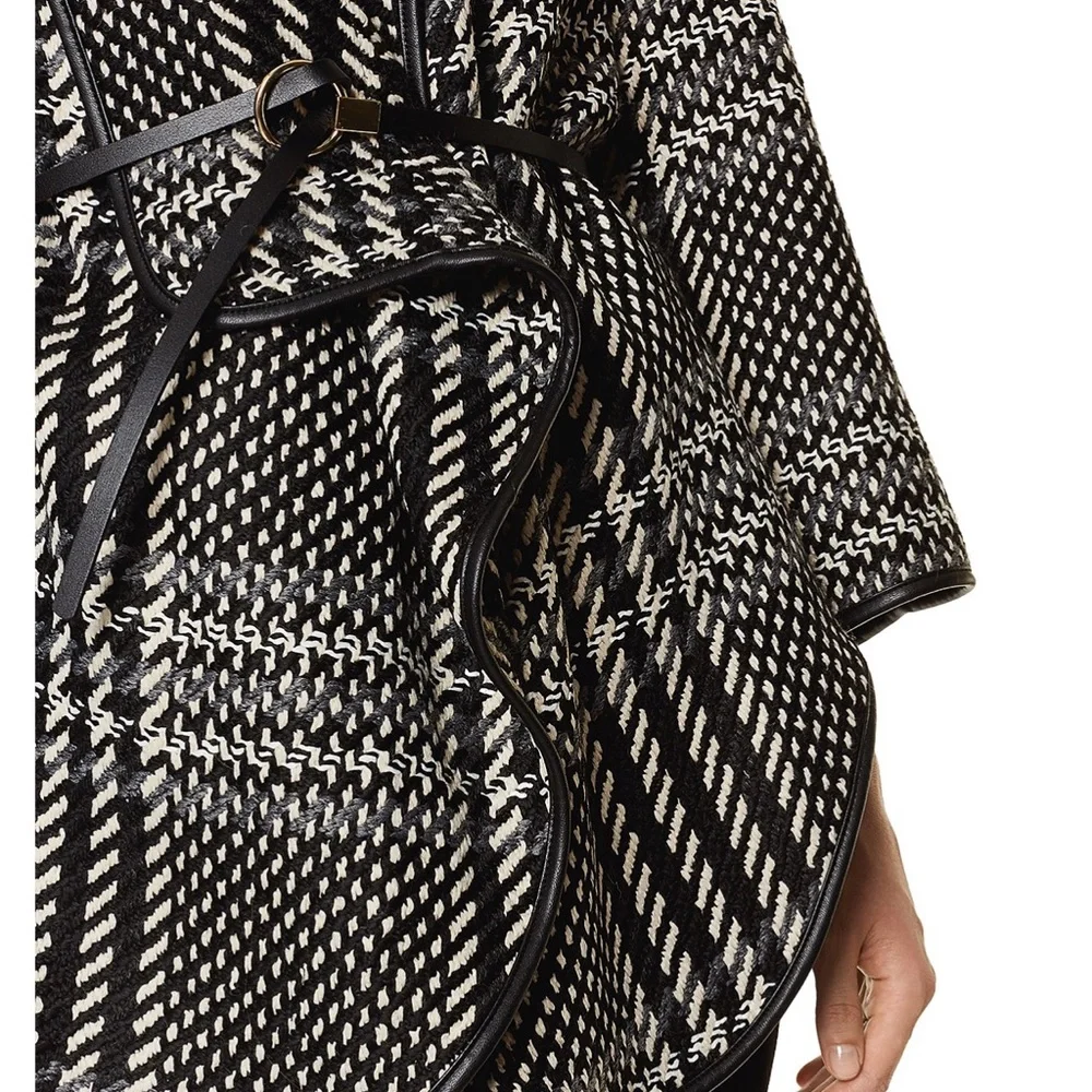 Karen Millen, oversize check wrap coat jacket size US 6, UK 10. - Picture 7 of 8